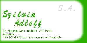 szilvia adleff business card